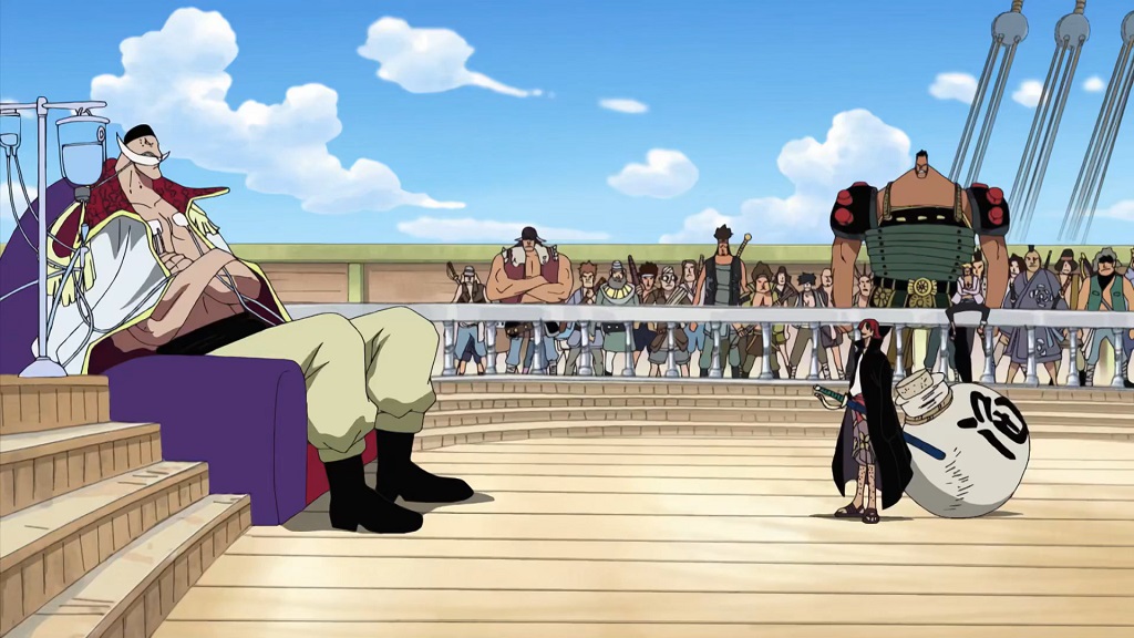 One piece Episode 316 Red Hair Shanks and White Beard Newgate meet in Enies Lobby Arc