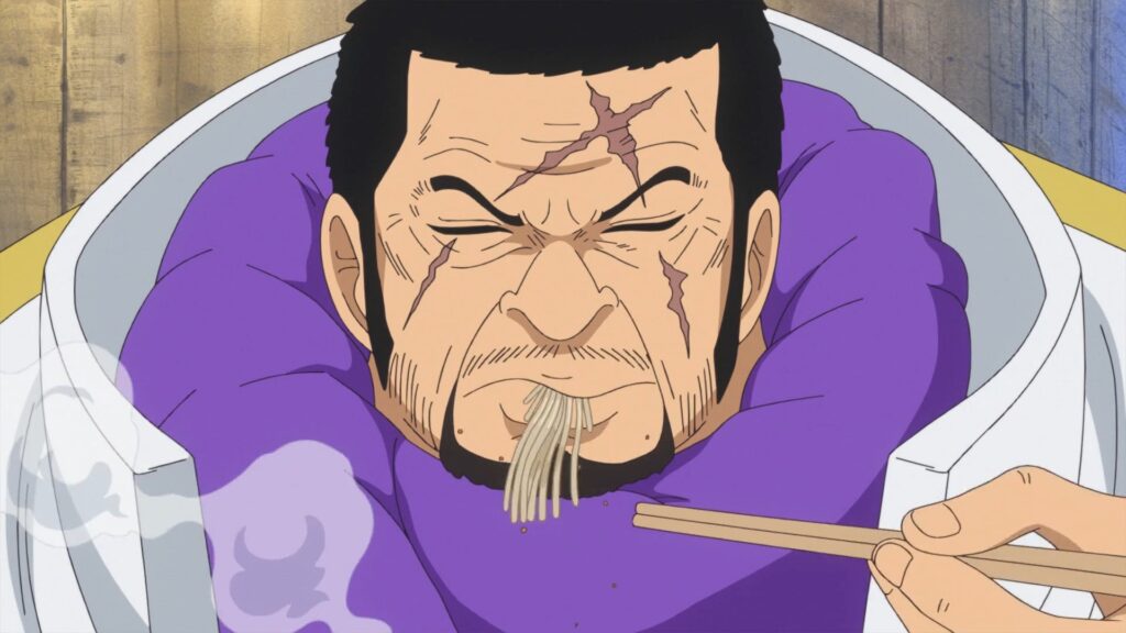 One Piece Fujitora eating noodles
