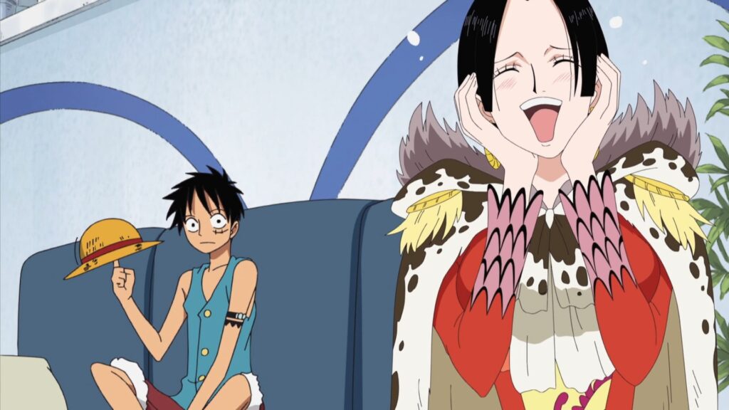 One Piece Luffy and Boa Hancock blushing EP.418