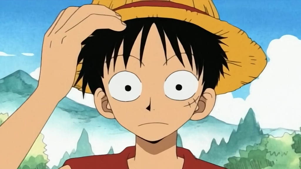 One Piece Luffy with the hat on