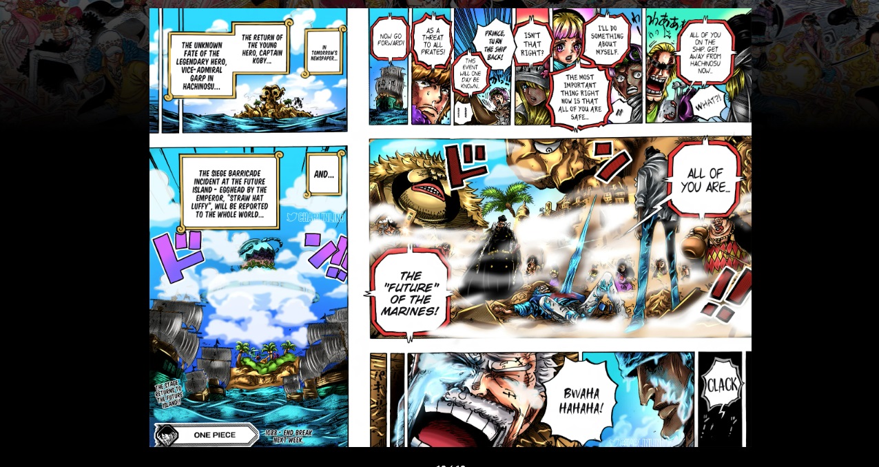 Death of Garp seems unavoidable in chapter 1088. He bet everything on the new generation of marines.