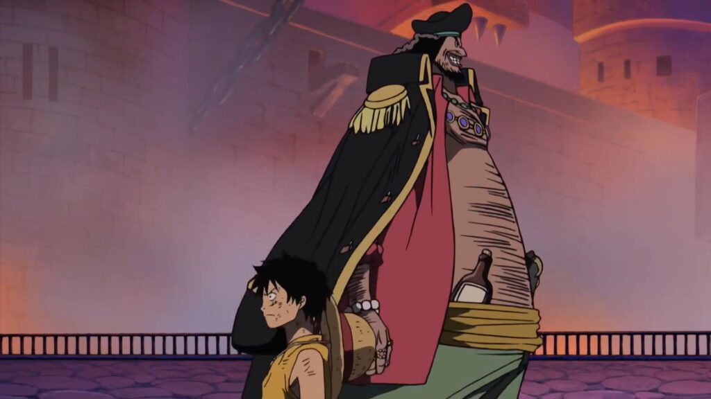 One Piece 450 Impel down was raided by both Luffy and Marshal D teach.