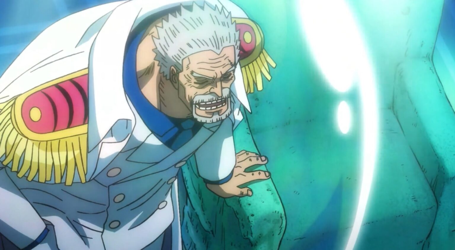 Monkey D Garp is a Legendary Marine, but also the grandfather of Monkey D Luffy.