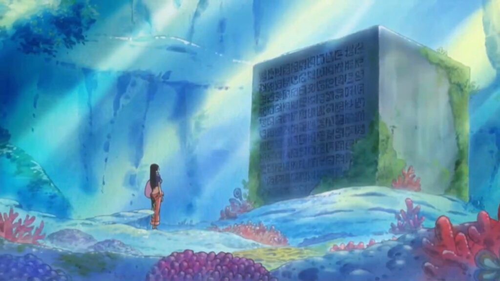One Piece 967 There are a few people who can still read Poneglyphs, Nico Robin is one of them.