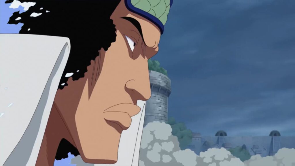 One Piece 475 Aokiji is stunned by whitebeard's power.