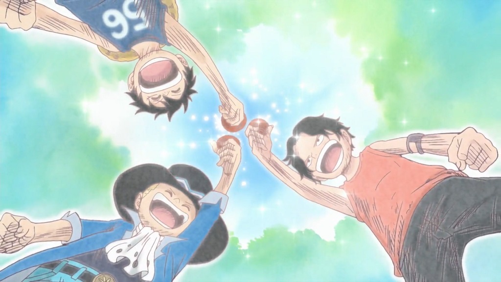 One Piece 461 Ace has two brother, the Chief of the Revolutionary Army Sabo and the Future Pirate King Monkey D Luffy.