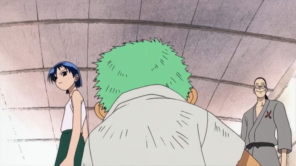 Zoro was raised at a dojo.