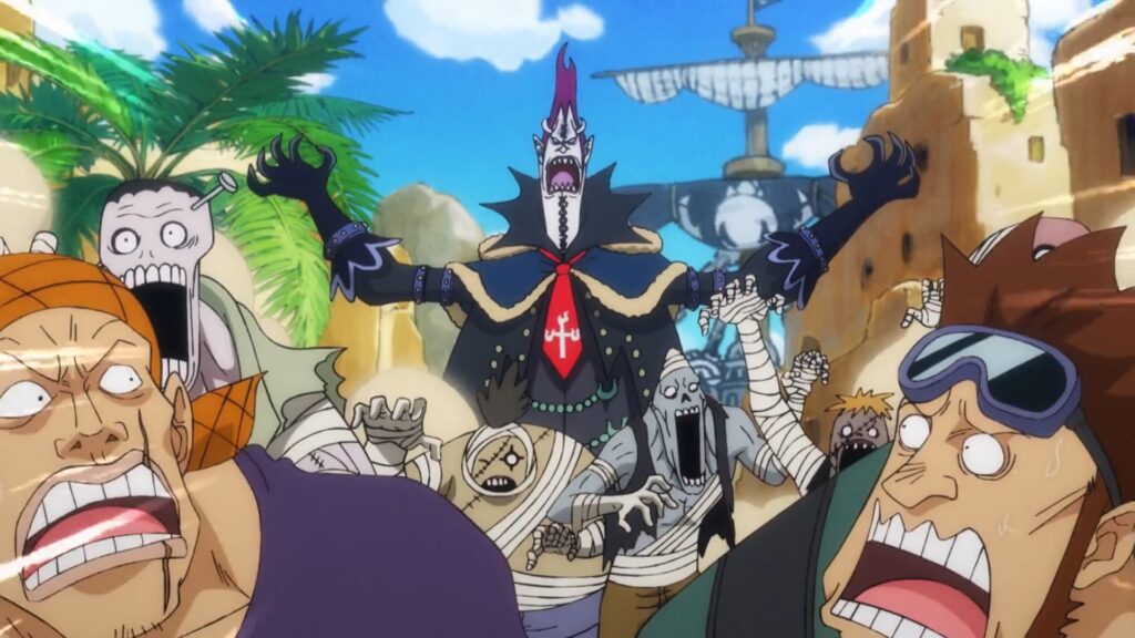 One Piece 917 Gecko Moria Can control Corpses with his Shadow Shadow Devil Fruit.