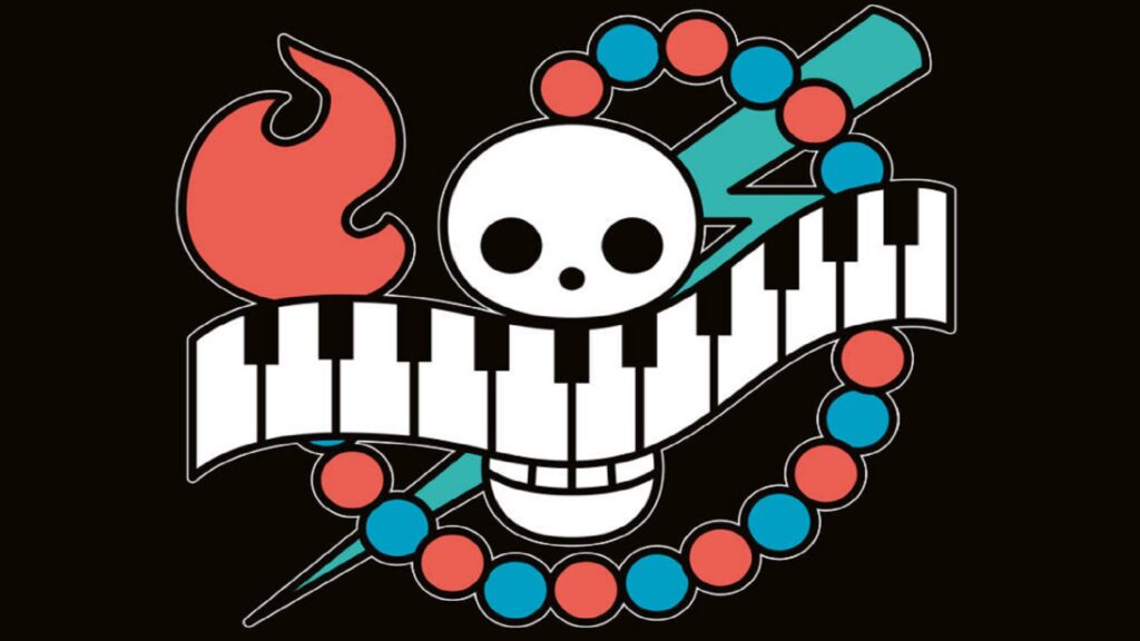 One Piece Jolly Roger of On Air pirates is beautiful and colourful. 