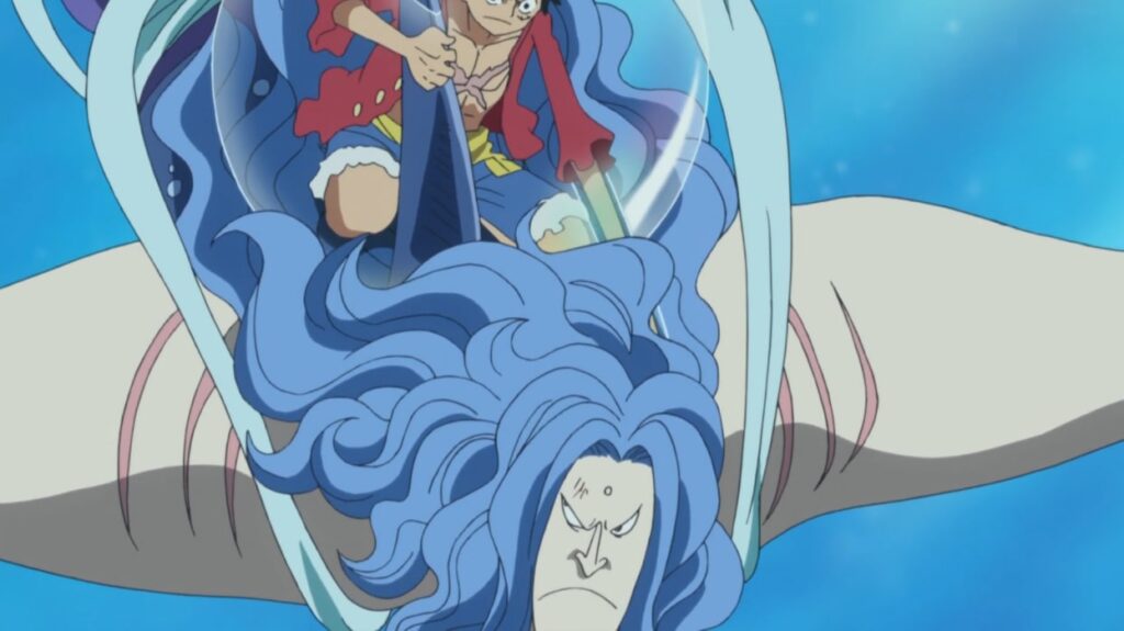 One Piece Fukaboshi and Luffy are trying to protect the Fish Man Island during Episode 562