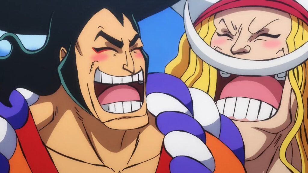 One Piece Oden and Whitebeard laughing