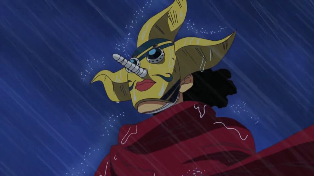 One Piece 258 Usopp disguises himself as the Sniper King Sogeking.