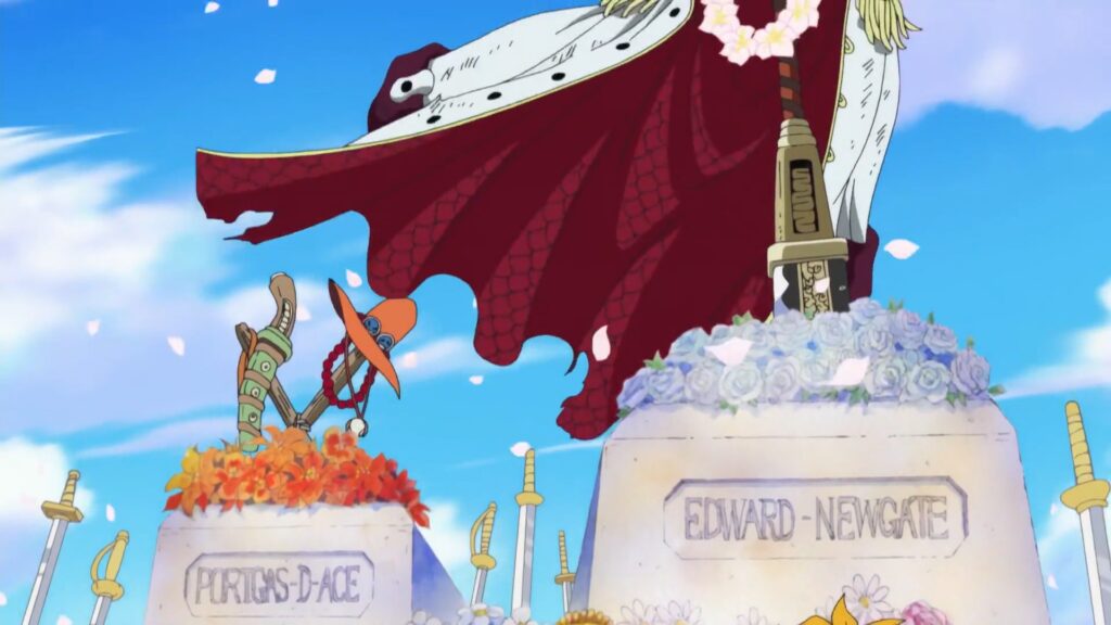 One Piece 501 Ace has been buried next to Edward Newgate.