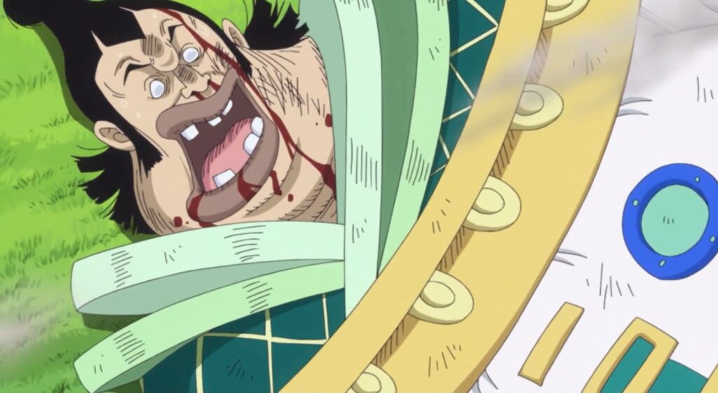 One Piece 880 Charlos got knocked out by another Celestial Dragon.