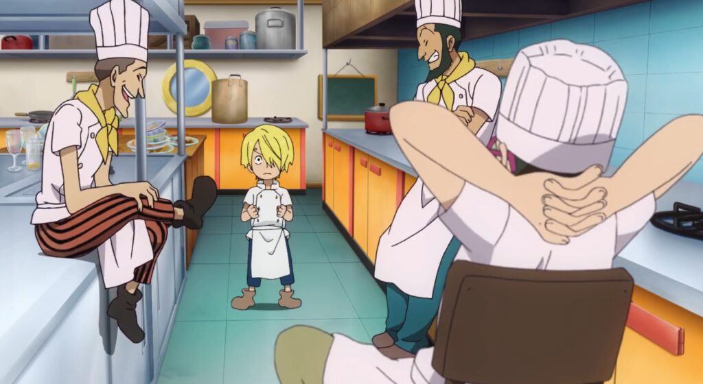 One Piece Sanji leant to cook from Zeff.