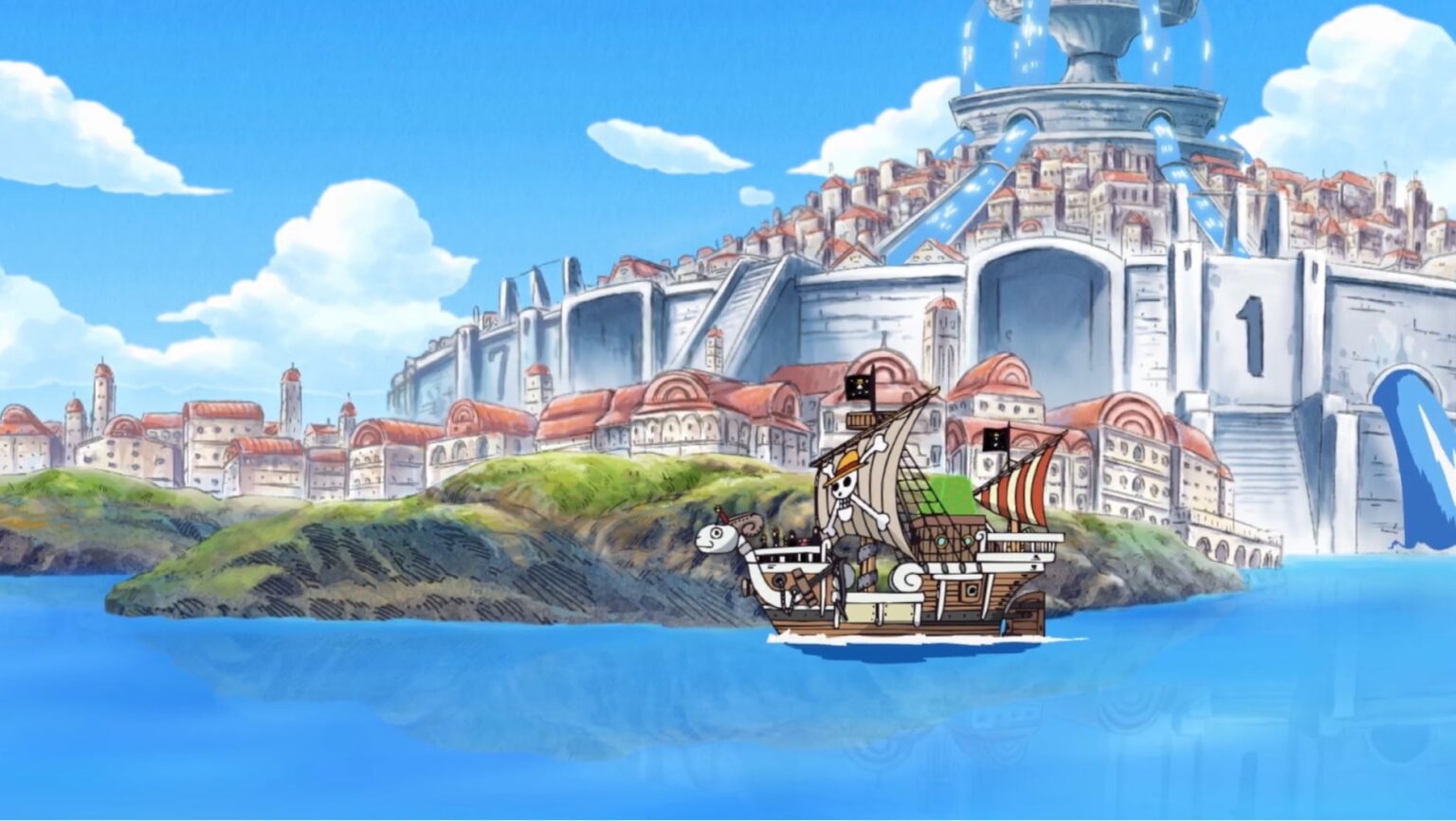 One Piece Straw Hats arrives at Water 7