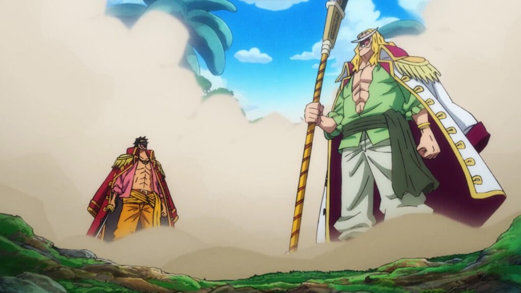 One Piece Roger and Whitebeard are laughing at each other.