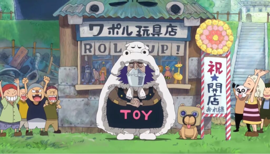 One Piece Wapol started to build toys in Sakura Kingdom.